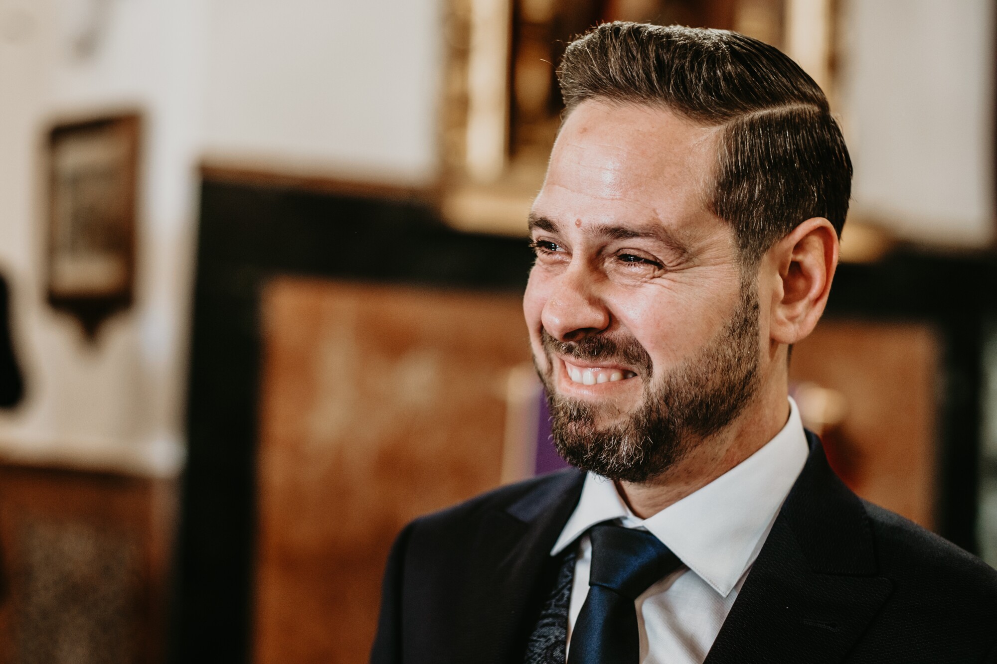 la emoción del novio