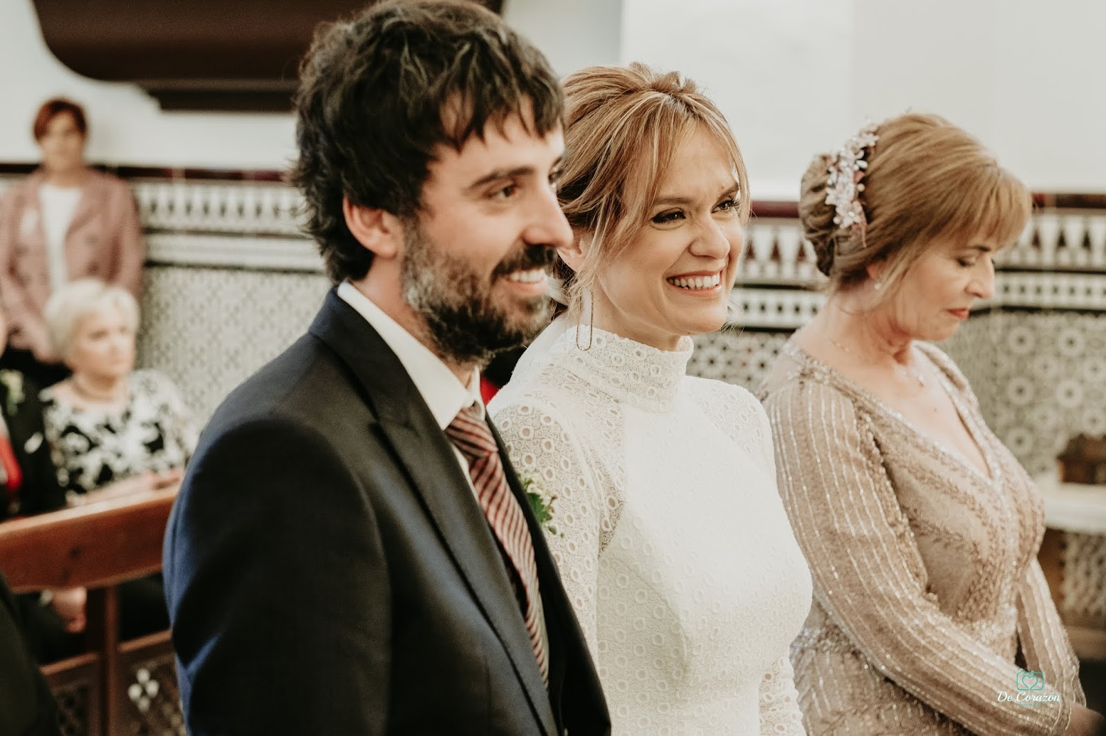 ceremonia, novios, casándose, religiosa, iglesia, fe