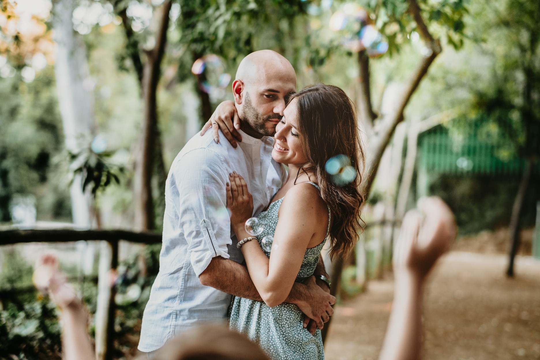 reportaje con pompas de jabon