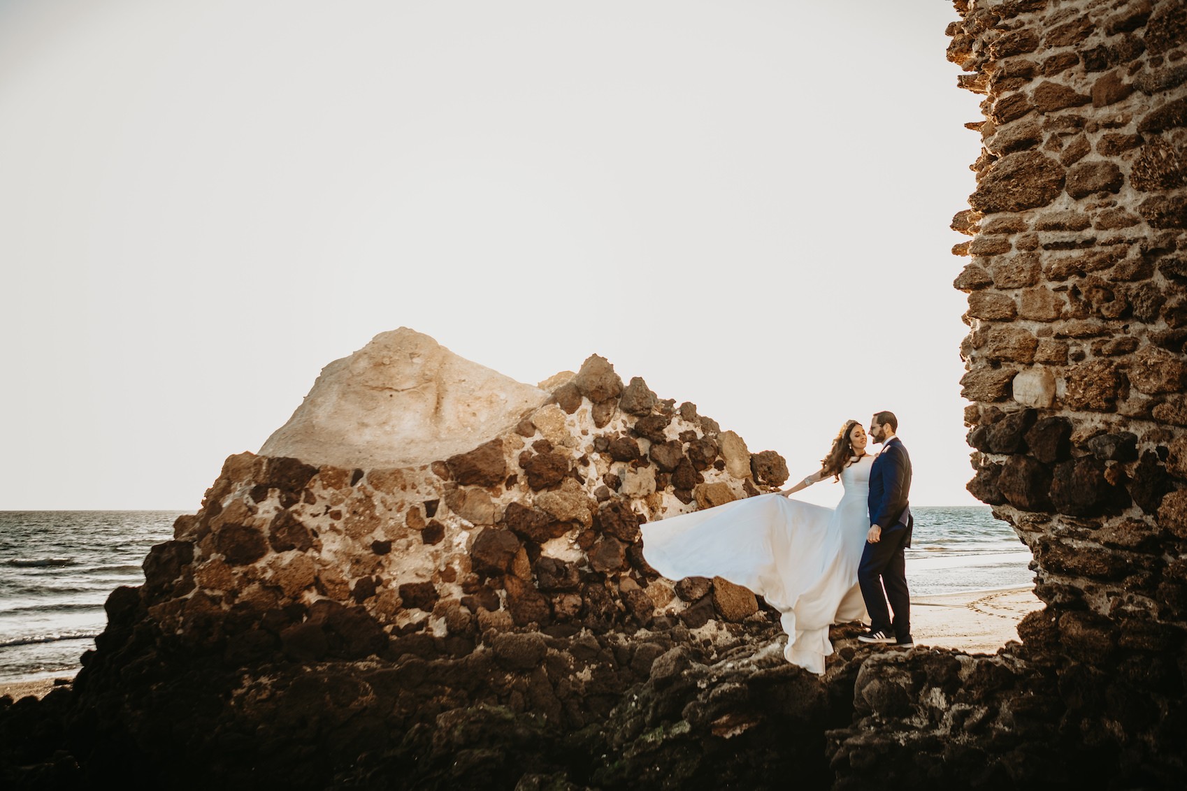 postboda en la playa
